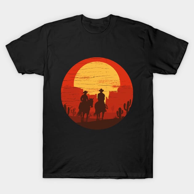 Cowboys of the Wild West - Circle T-Shirt by JingleSnitch